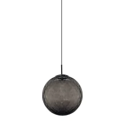 Lampada a sospensione sferica in vetro fumé trasparente Venice Moon