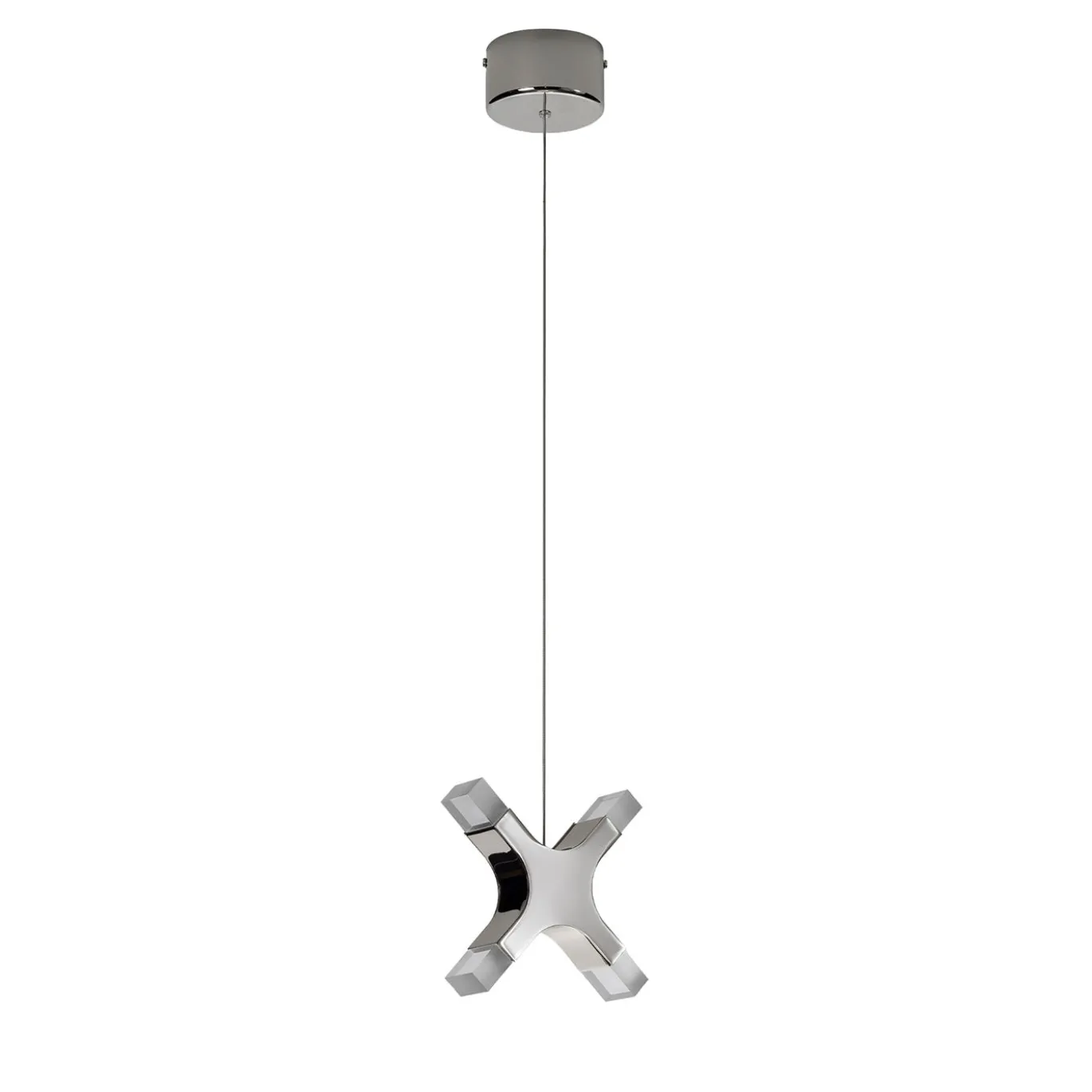 Lampada a sospensione singola Galaxy in nichel bianco