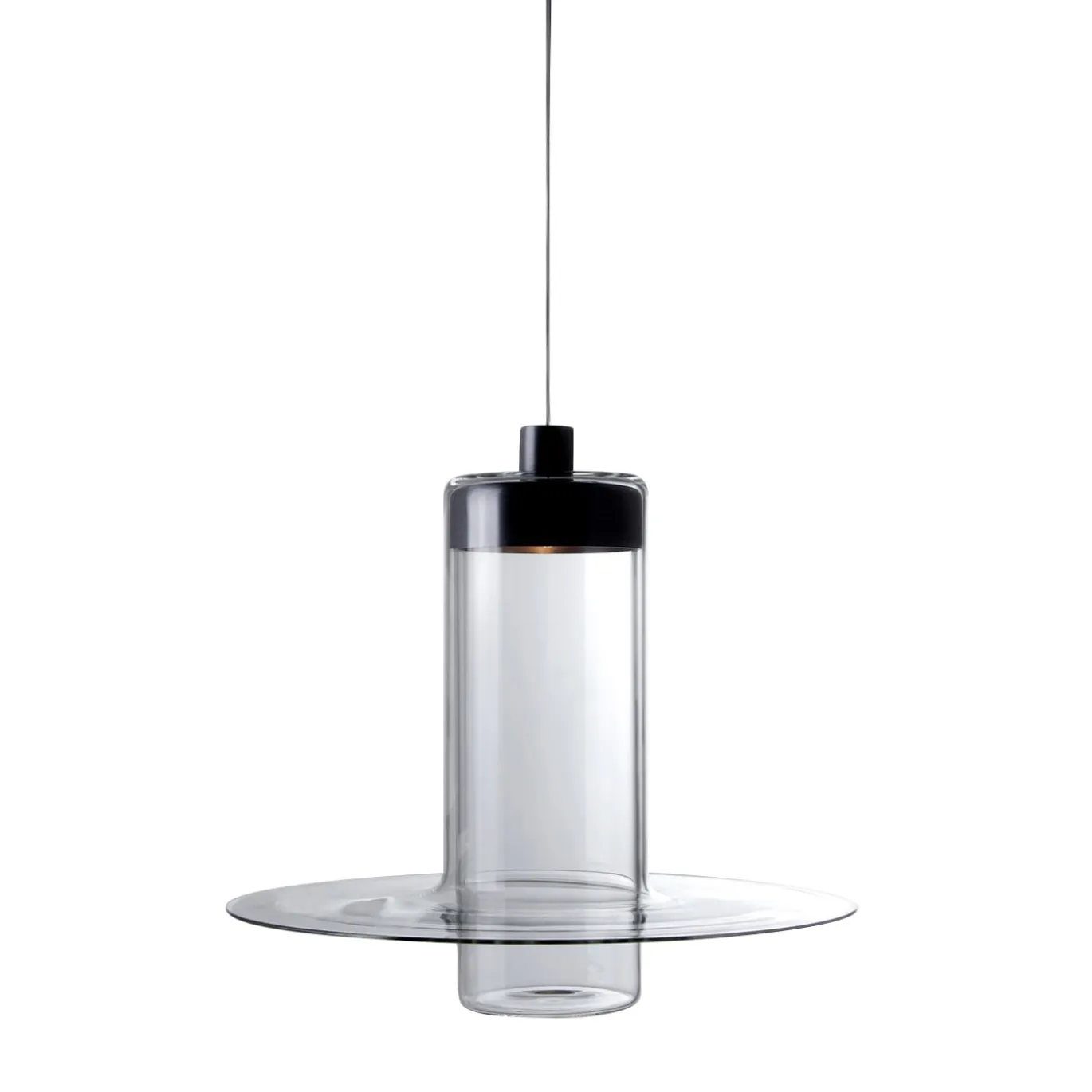 Lampada a Sospensione Sleeve S3 in Vetro Nero di John Pawson