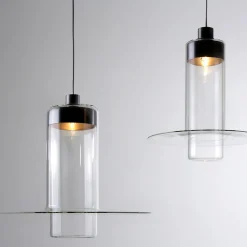 Lampada a Sospensione Sleeve S1 in Vetro Nero di John Pawson