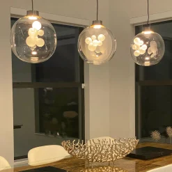 Lampada a Sospensione Soap Sphere in Vetro Grigio