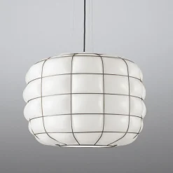 Lampada a Sospensione Terra in Vetro Bianco