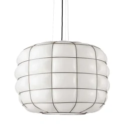 Lampada a Sospensione Terra in Vetro Bianco