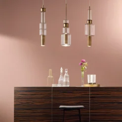 Lampada a Sospensione UNO+ con Vetro Trasparente in Bronzo #2