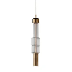 Lampada a Sospensione UNO+ con Vetro Trasparente in Bronzo #2