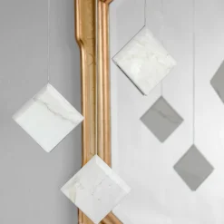 Lampada a sospensione Werner Jr. Calacatta/Bianco