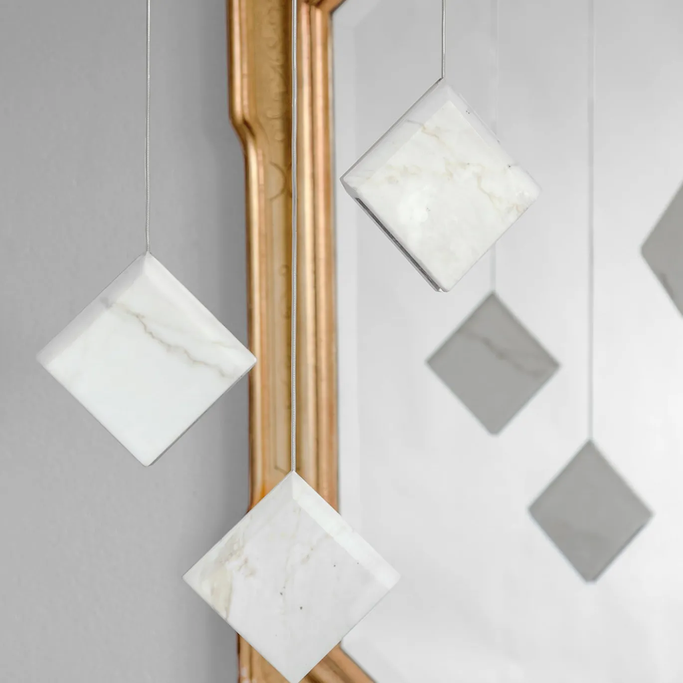 Lampada a sospensione Werner Jr. Calacatta/Bianco