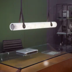 Lampada a Sospensione Zeus in Alabastro Marrone