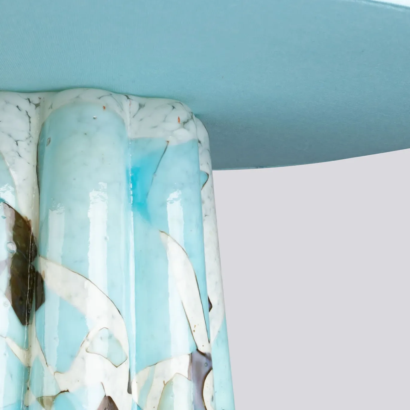 Lampada Bucket in vetro di Murano acquamarina