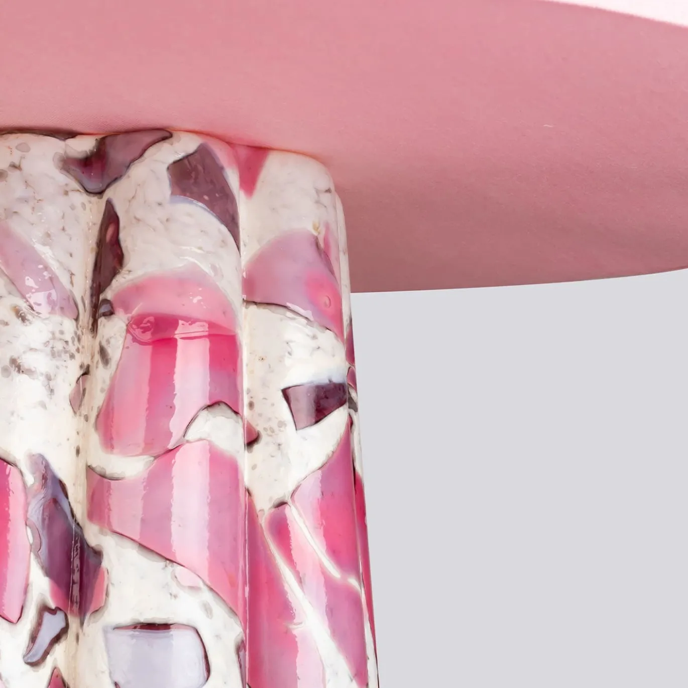 Lampada Bucket in vetro di Murano rosa