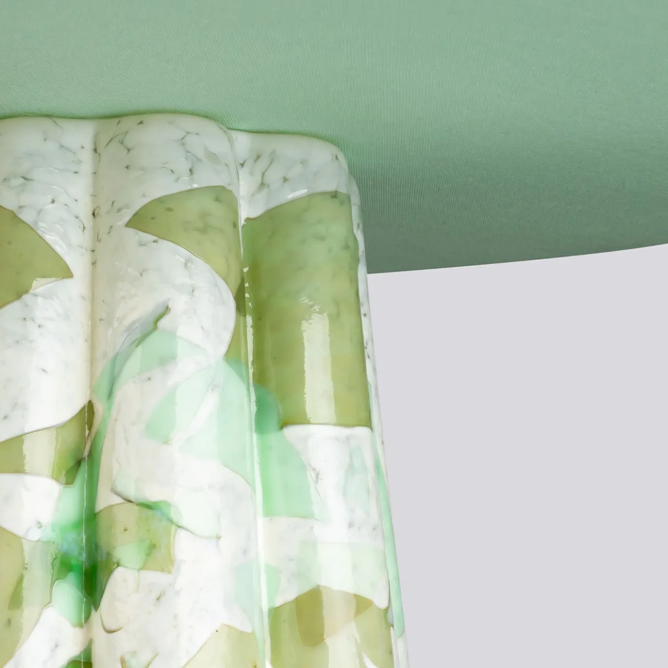 Lampada Bucket in vetro di Murano verde