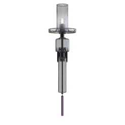 Lampada cilindrica da parete Canaletto a 1 luce in vetro di Murano color grigio e viola