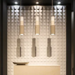 Lampada Cilindrica Sospensione B in pietra di Gumdesign