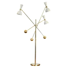 Lampada Contrappeso Terra a tre bracci in Ottone
