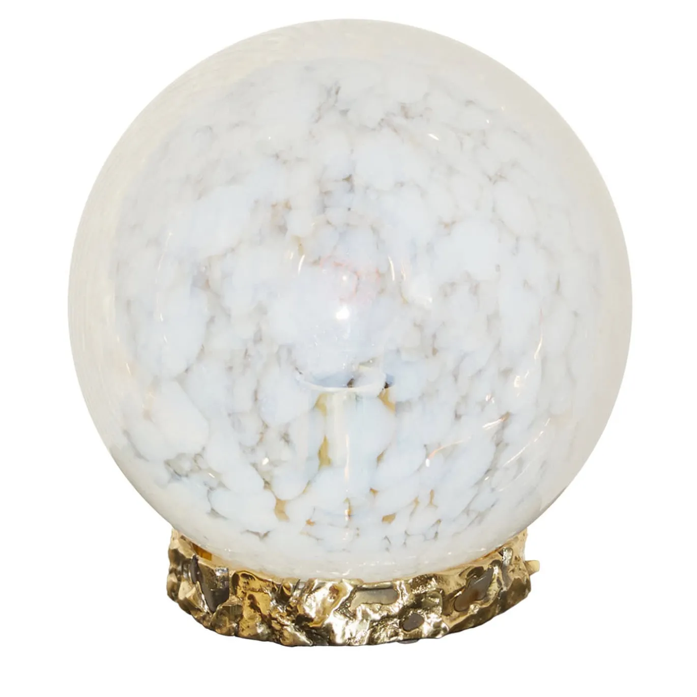 Lampada Crown in vetro di Murano bianco opalino