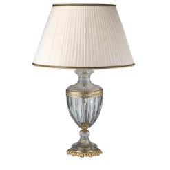 Lampada da comò in oro 24 carati e bianco