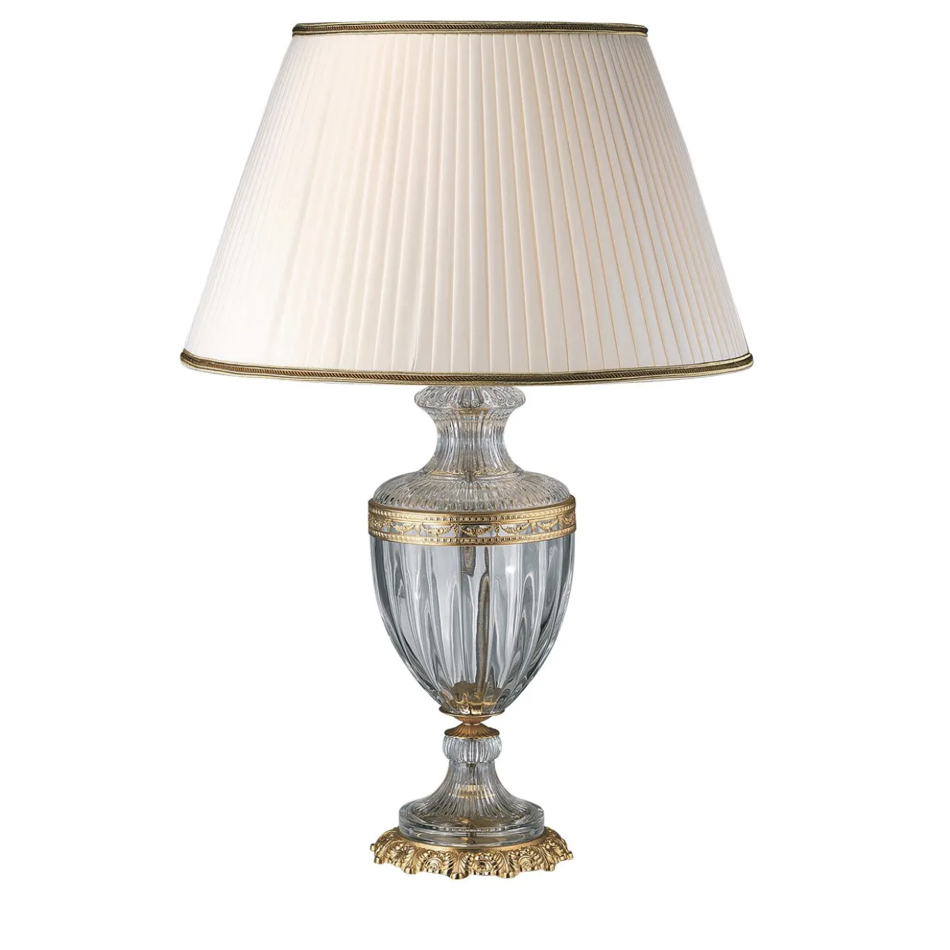 Lampada da comò in oro 24 carati e bianco