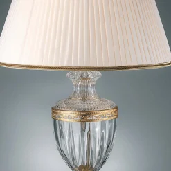 Lampada da comò in oro 24 carati e bianco