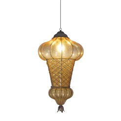 Lampada da esterno a sospensione Babà Ambra Antico