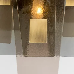 Lampada da muro Sliver a 3 luci in ottone spazzolato e vetro
