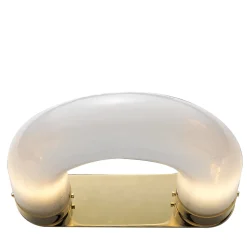 Lampada da parete a catena in vetro bianco e oro
