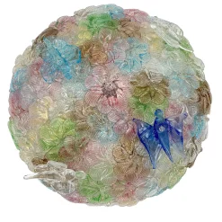 Lampada da parete a farfalla floreale in vetro di Murano