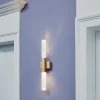 Lampada da parete a 2 luci in ottone e cristallo Mikado