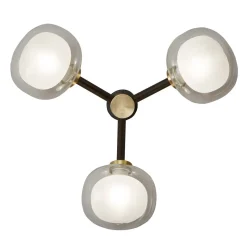 Lampada da parete a 3 luci in ottone spazzolato Nabila di Corrado Dotti