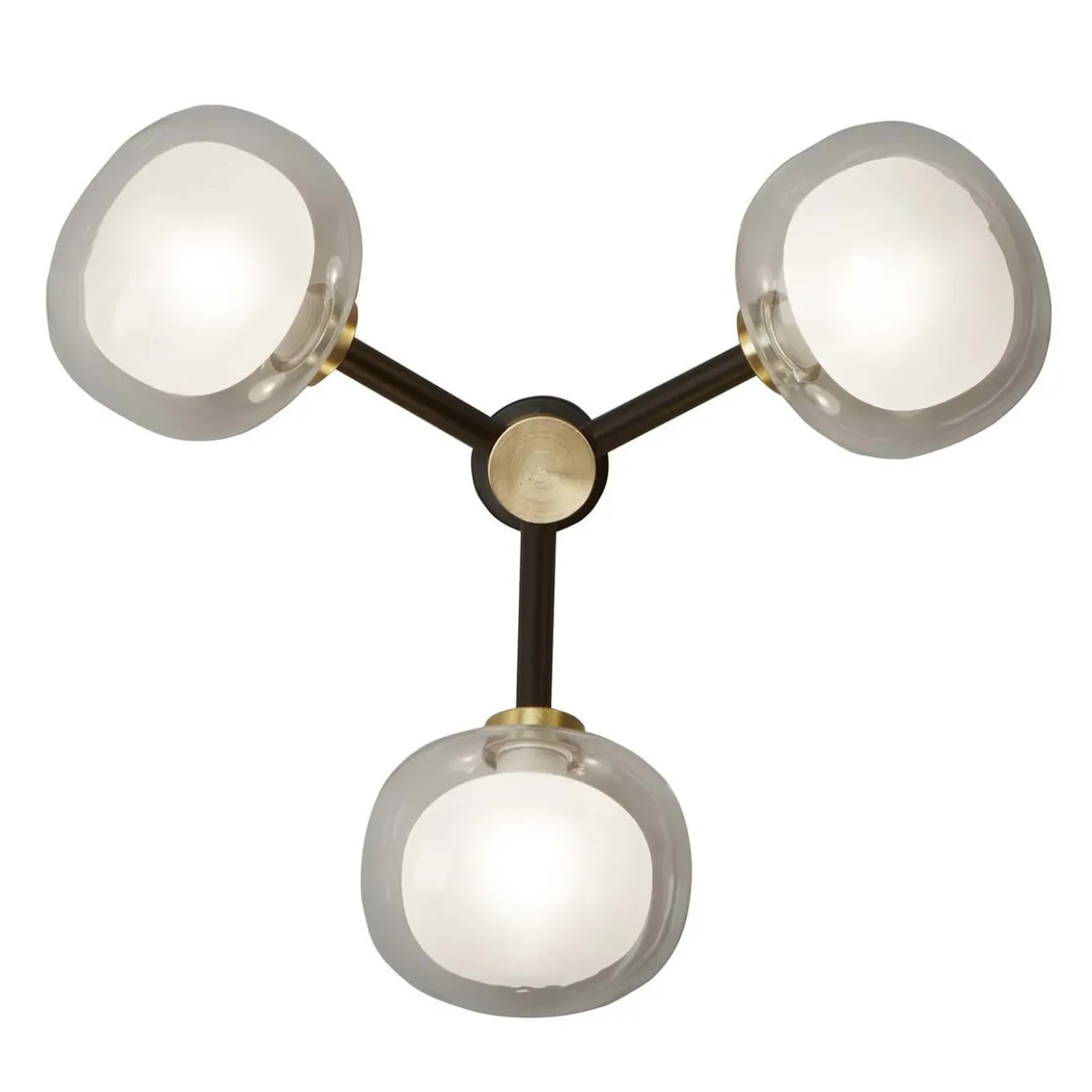 Lampada da parete a 3 luci in ottone spazzolato Nabila di Corrado Dotti