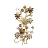 299 Lampada da parete a 3 luci in stile floreale beige e oro