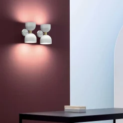 Lampada da parete bianca a 2 luci Clessidra di Matteo Zorzenoni