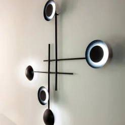 Lampada da parete Cenere Gaia in ferro nero