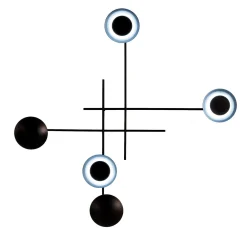 Lampada da parete Cenere Gaia in ferro nero