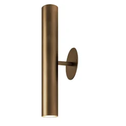 Lampada da parete Cilindro Sunshine in ottone bronzato chiaro di Marco Pollice