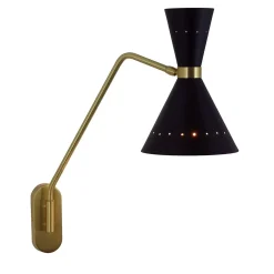 Lampada da parete Diva M241 nero e bronzo di Michele Bönan