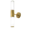 Lampada da parete Etoile a 2 luci in ottone naturale e vetro bianco