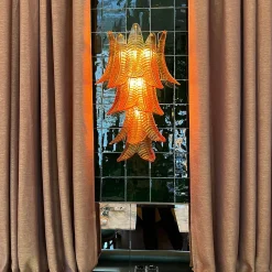 Lampada da Parete Felci in Vetro Ambra