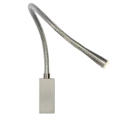 Lampada da parete Flexiled in nichel satinato