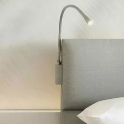 Lampada da parete Flexiled in nichel satinato