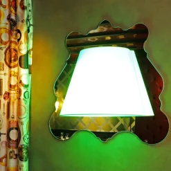 Lampada da parete Illusoria Barocco Bianca con cornice a specchio