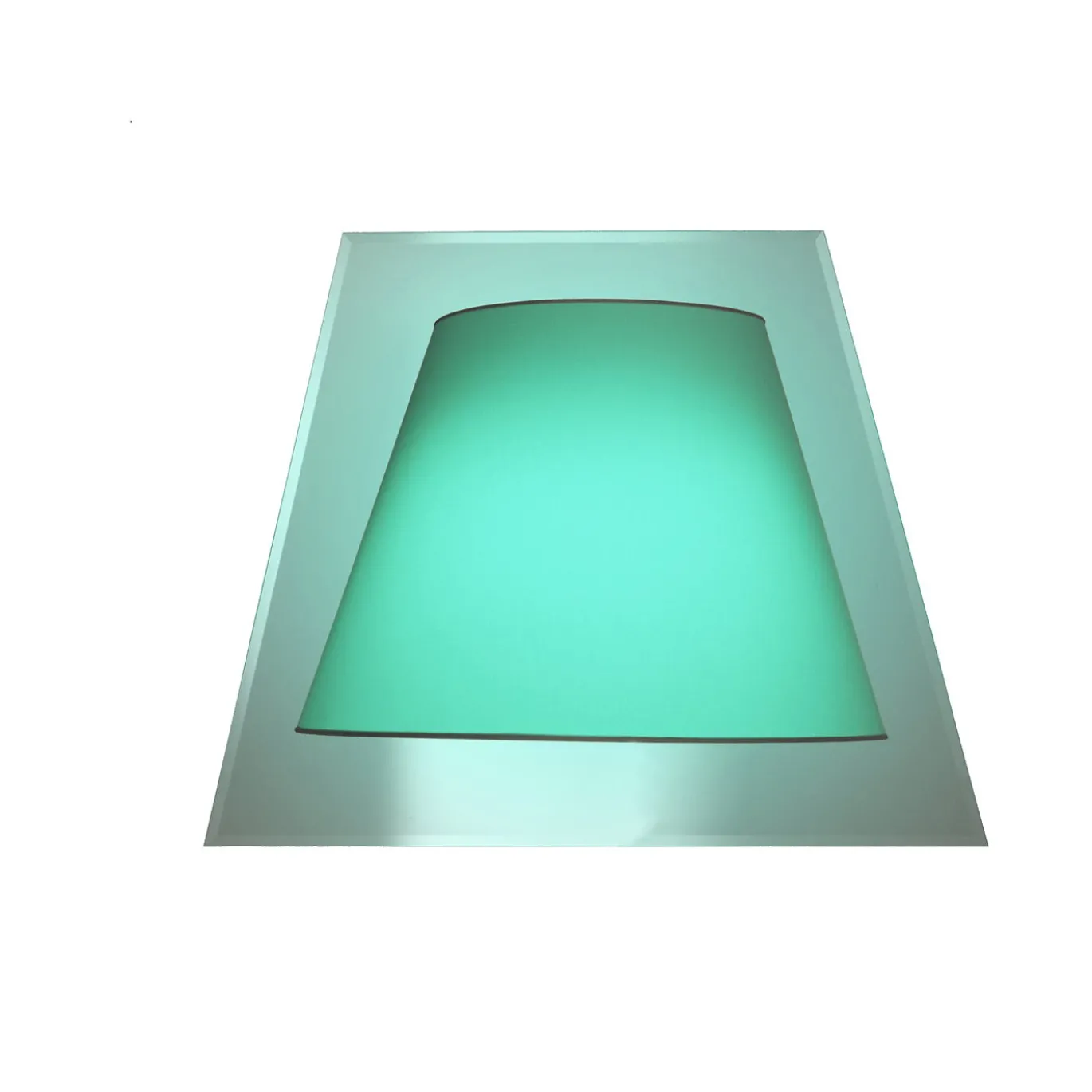Lampada da parete Illusoria Trapezio bianca con cornice a specchio