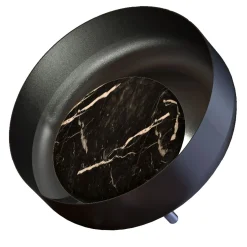 Lampada da parete in metallo nero Leuca e marmo nero Marquina