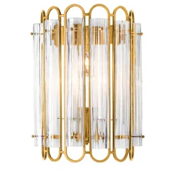 Lampada da parete in oro antico Art Déco
