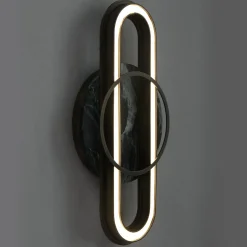 Lampada da parete in ottone e marmo Loop