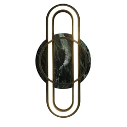 Lampada da parete in ottone e marmo Loop