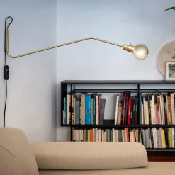 Lampada da parete in ottone regolabile BRS03