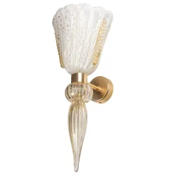 Lampada da parete in vetro bianco Luzi