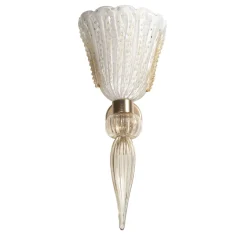 Lampada da parete in vetro bianco Luzi