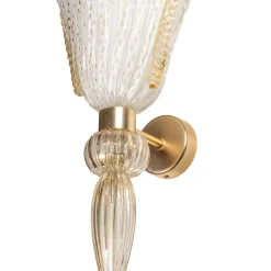 Lampada da parete in vetro bianco Luzi