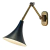 Lampada da parete Jamie regolabile in nero e bronzo
